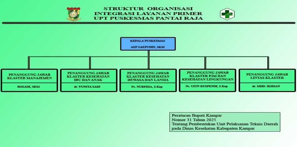 STRUKTUR ORGANISASI UPT PUSKESMAS PANTAI RAJA